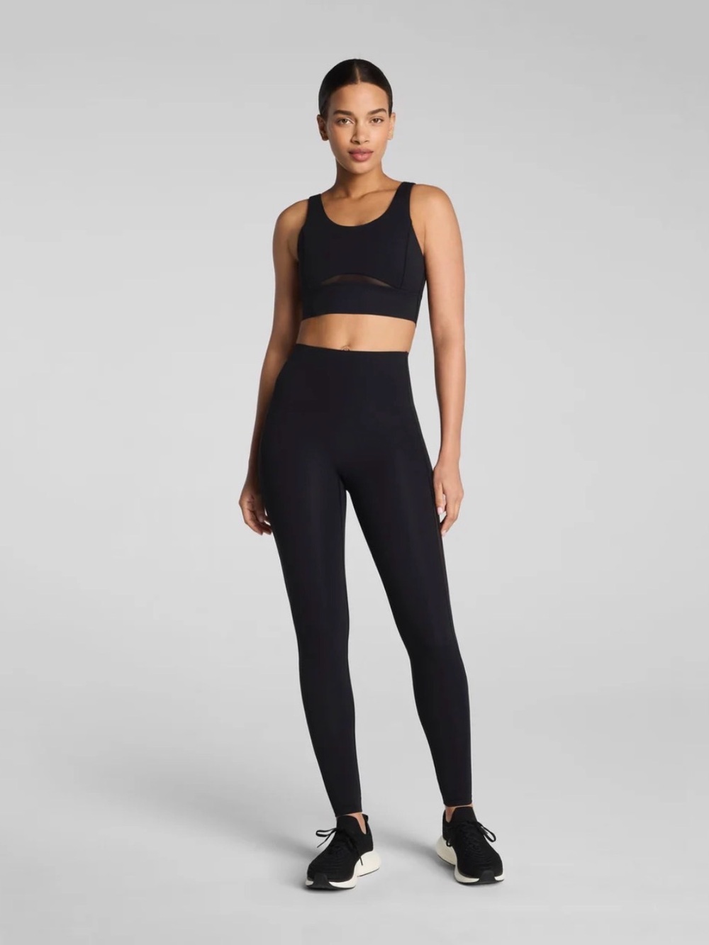 Spanx Full-Length Leggings with Mid-Tummy Compression Sz Small Black